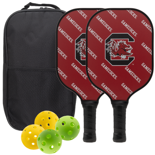 South Carolina Gamecocks pickleball paddle set with balls and carry case