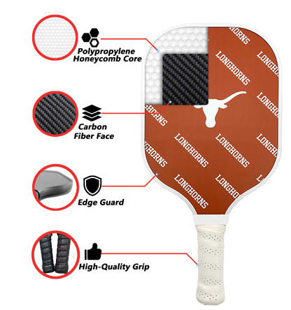 Texas Longhorns standard pickleball paddle additional view