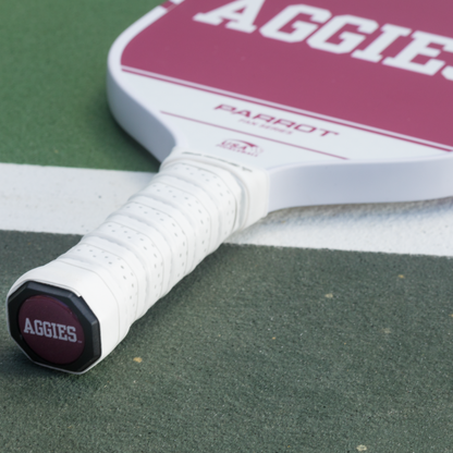 Texas A&M Aggies Sport Plus pickleball paddle on the court