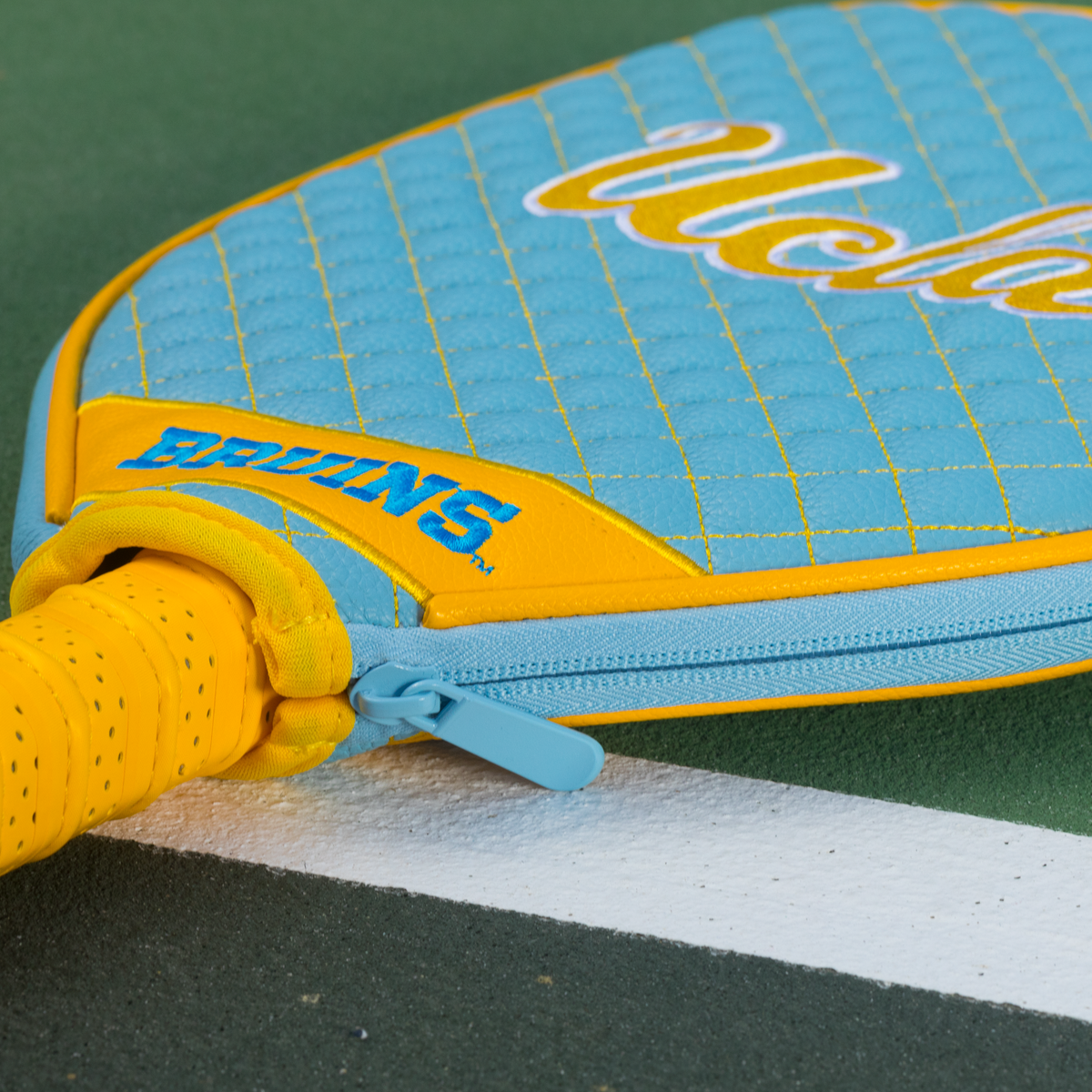 UCLA Bruins quilted pickleball paddle cover team name