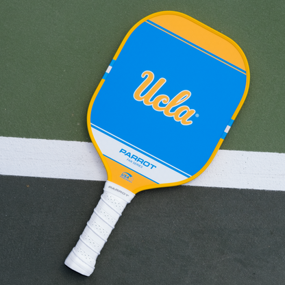 UCLA Bruins Sport Plus pickleball paddle back view on the court
