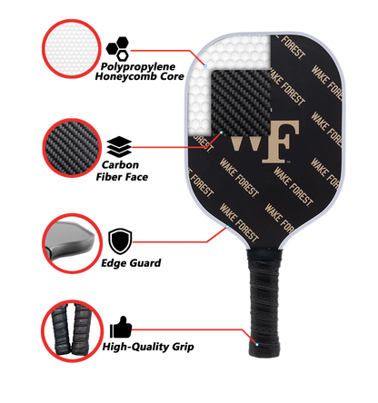 Wake Forest Demon Deacons standard pickleball paddle additional view