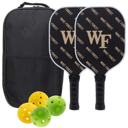 Wake Forest Demon Deacons pickleball paddle set with balls and carry case