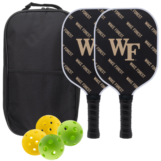 Wake Forest Demon Deacons pickleball paddle set with balls and carry case