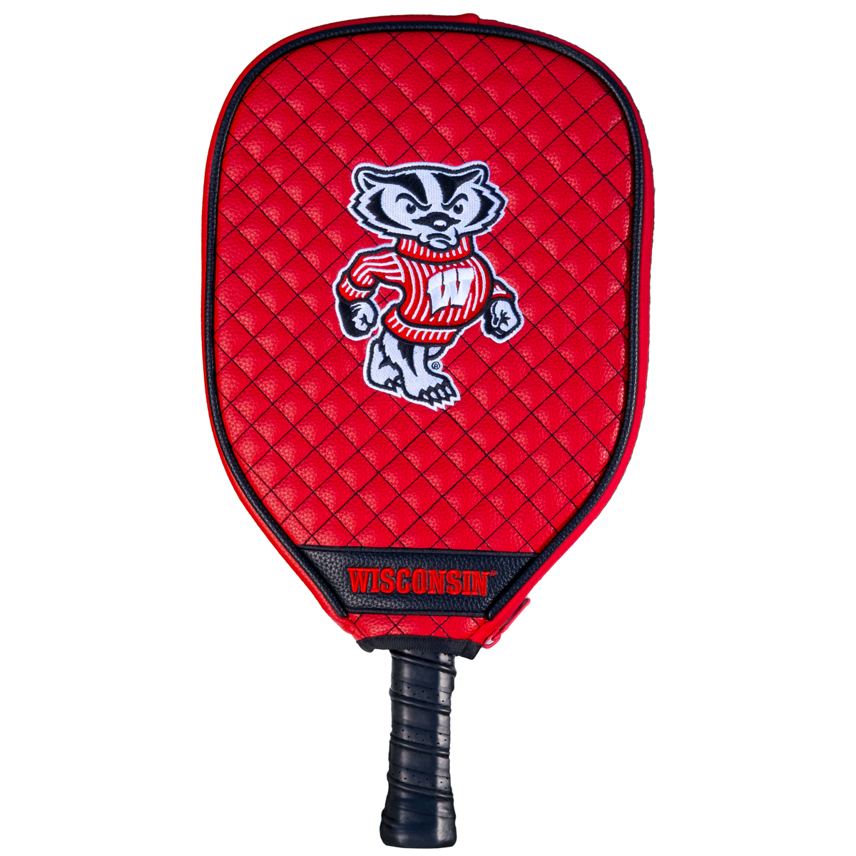 Wisconsin Badgers quilted pickleball paddle cover