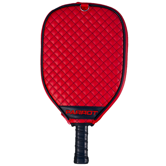 Wisconsin Badgers quilted pickleball paddle cover back view