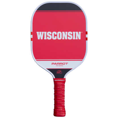 Wisconsin Badgers Sport Plus pickleball paddle back view