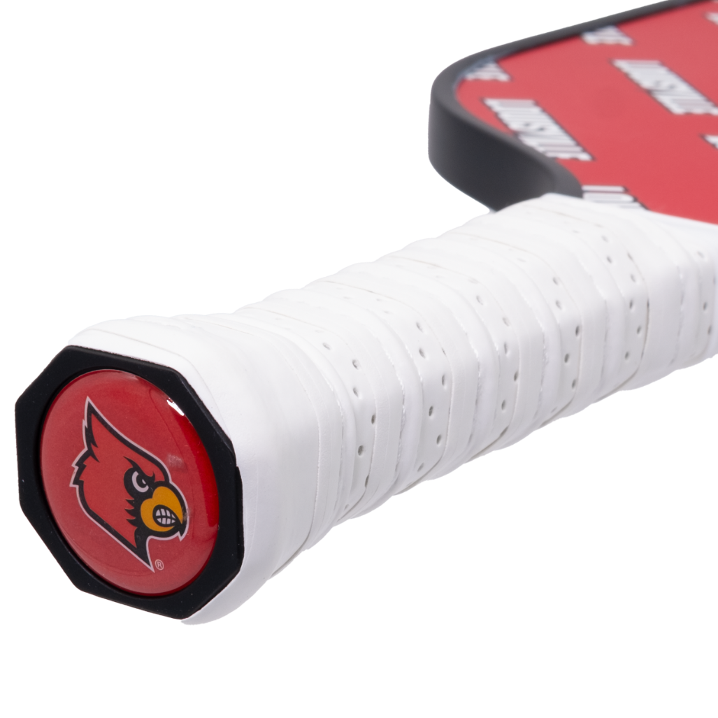 Louisville Cardinals pickleball paddle handle logo