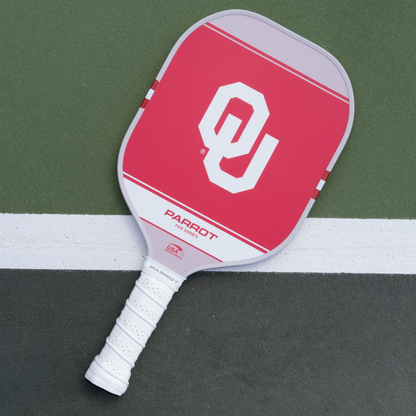 Oklahoma Sooners Sport Plus pickleball paddle back view on the court