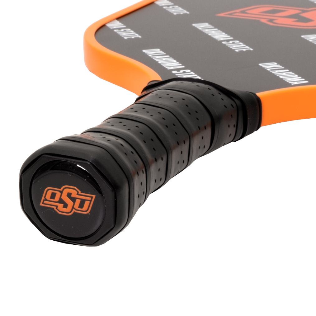 Oklahoma State Cowboys pickleball paddle handle logo