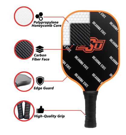 Oklahoma State Cowboys standard pickleball paddle additional view