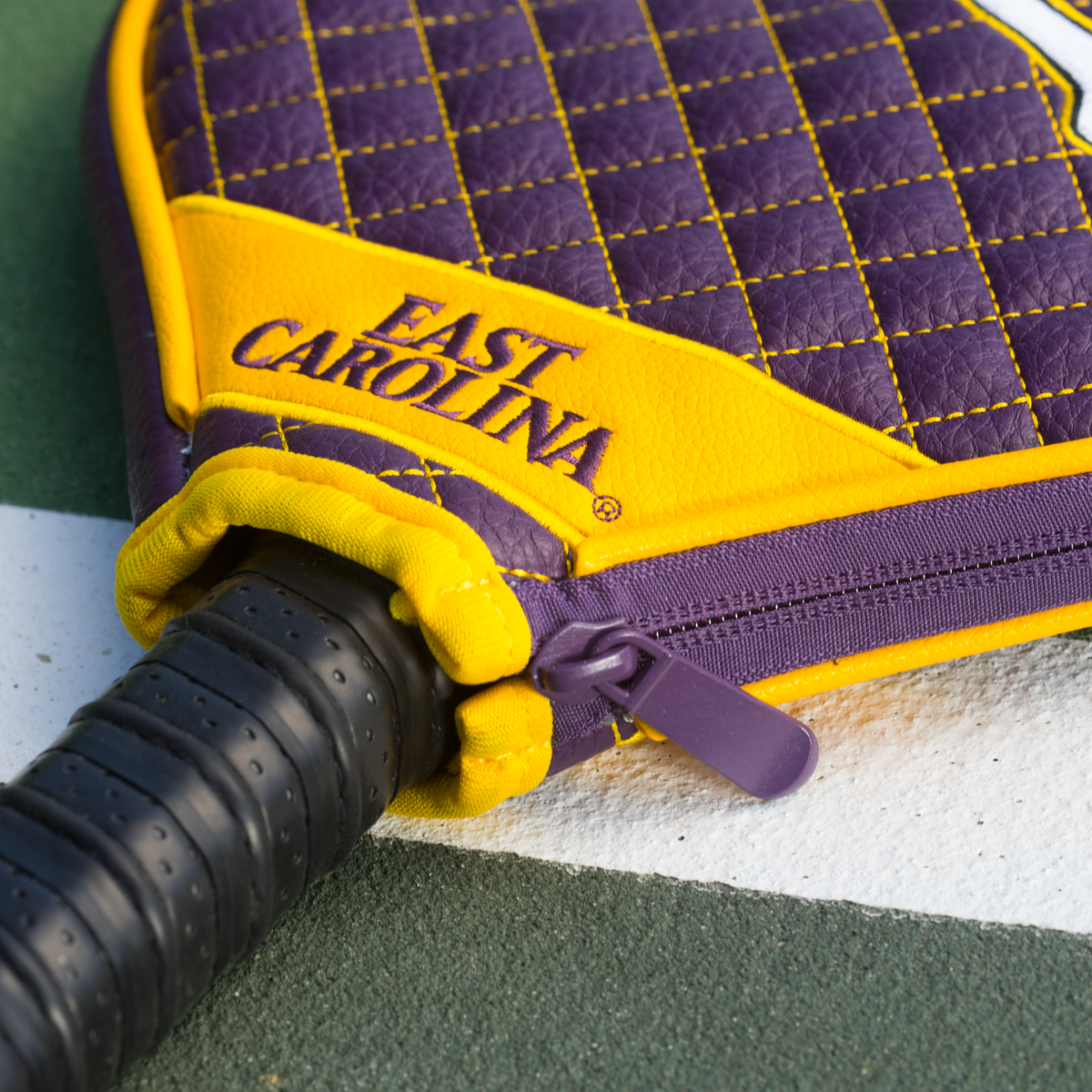 East Carolina Pirates quilted pickleball paddle cover team name