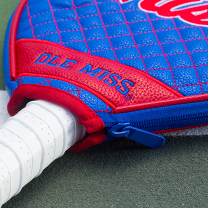 Mississippi Rebels quilted pickleball paddle cover team name