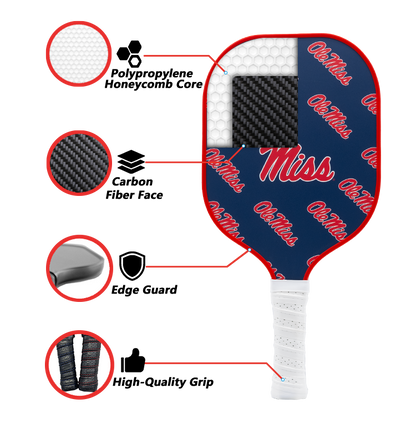 Mississippi Rebels standard pickleball paddle additional view