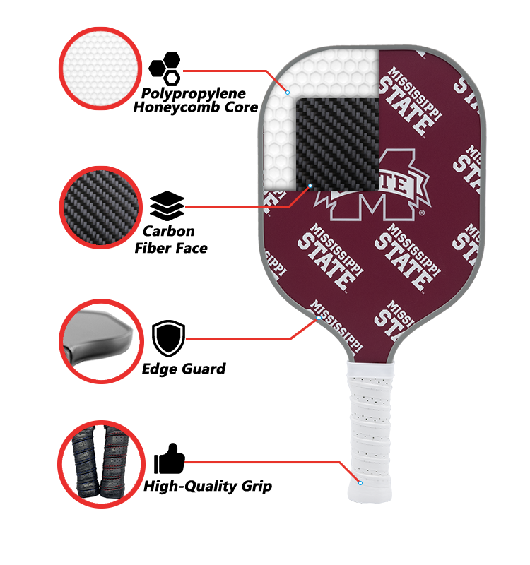 Mississippi State Bulldogs standard pickleball paddle additional view