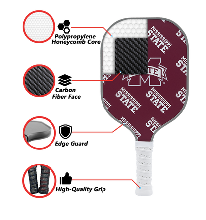 Mississippi State Bulldogs standard pickleball paddle additional view