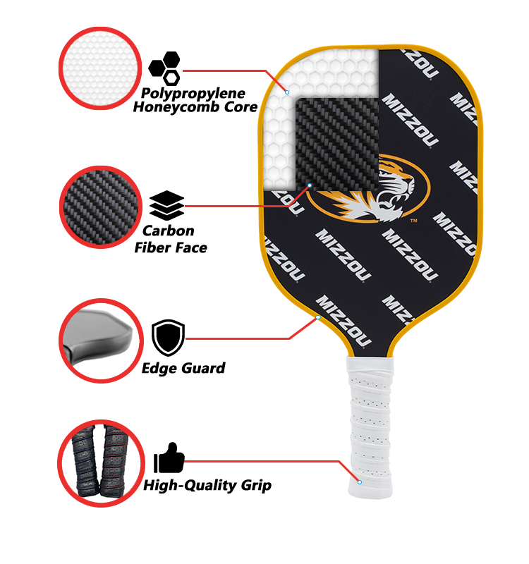 Missouri Tigers standard pickleball paddle additional view