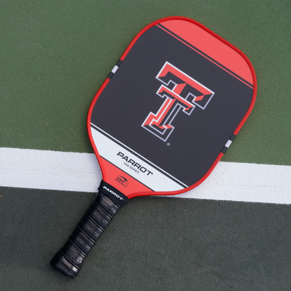 Texas Tech Red Raiders Sport Plus pickleball paddle back view on the court