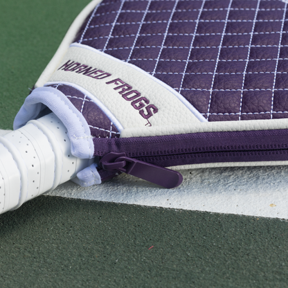 TCU Horned Frogs quilted pickleball paddle cover team name