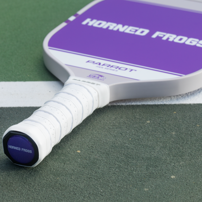 TCU Horned Frogs Sport Plus pickleball paddle on the court