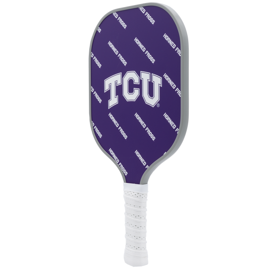TCU Horned Frogs pickleball paddle back view