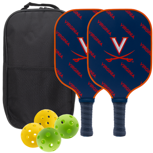 Virginia Cavaliers pickleball paddle set with balls and carry case