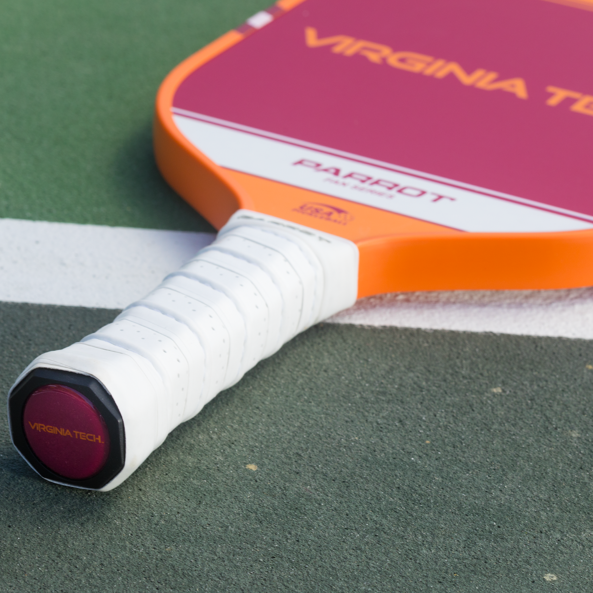 Virginia Tech Hokies Sport Plus pickleball paddle on the court