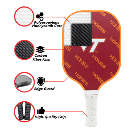 Virginia Tech Hokies standard pickleball paddle additional view