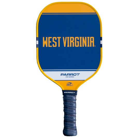 West Virginia Mountaineers Sport Plus pickleball paddle back view