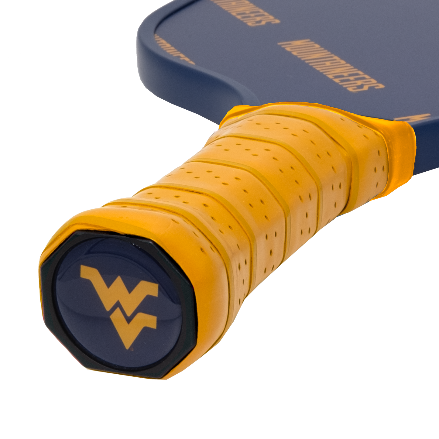 West Virginia Mountaineers pickleball paddle handle logo