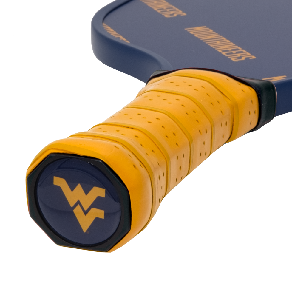 West Virginia Mountaineers pickleball paddle handle logo