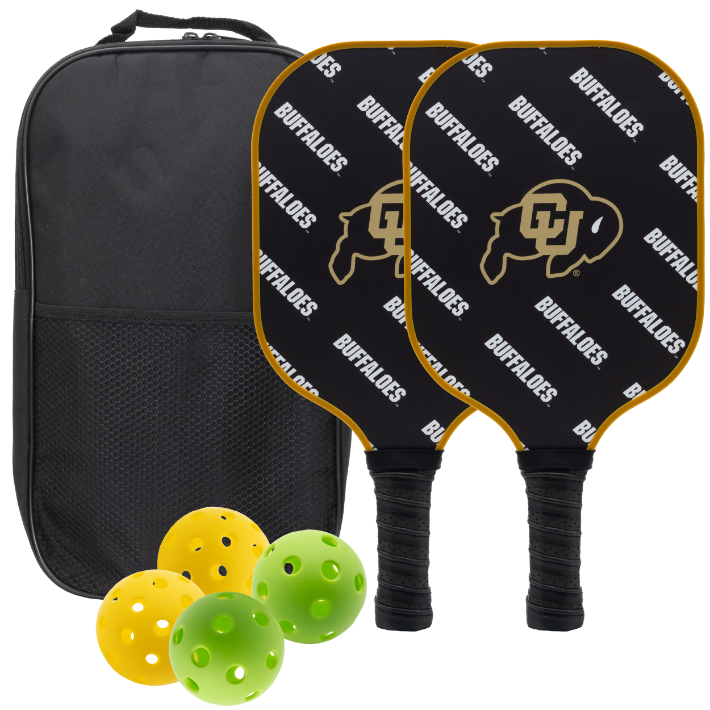Colorado Buffaloes pickleball paddle set with balls and carry case