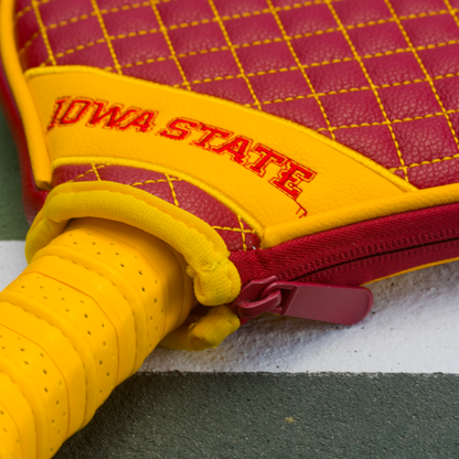 Iowa State Cyclones quilted pickleball paddle cover team name