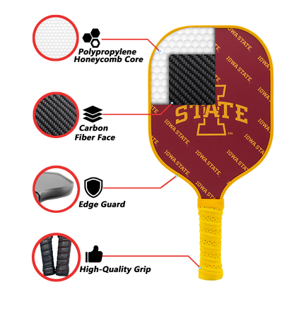 Iowa State Cyclones standard pickleball paddle additional view