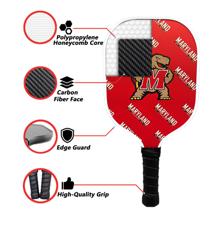 Maryland Terrapins standard pickleball paddle additional view