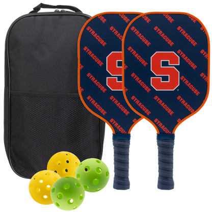 Syracuse Orange pickleball paddle set with balls and carry case