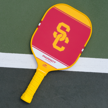 USC Trojans Sport Plus pickleball paddle back view on the court