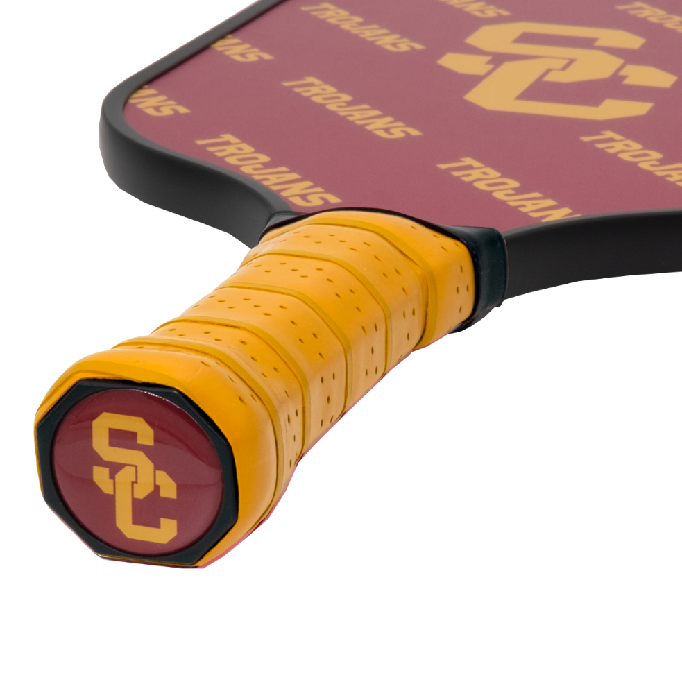 USC Trojans pickleball paddle handle logo