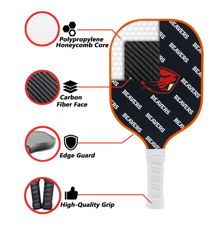 Oregon State Beavers standard pickleball paddle additional view