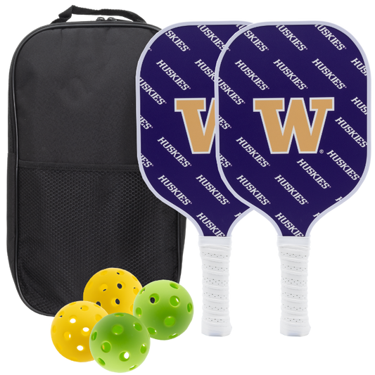 Washington Huskies pickleball paddle set with balls and carry case