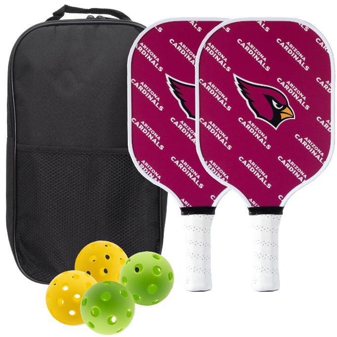 Arizona Cardinals pickleball paddle set with balls and carry case