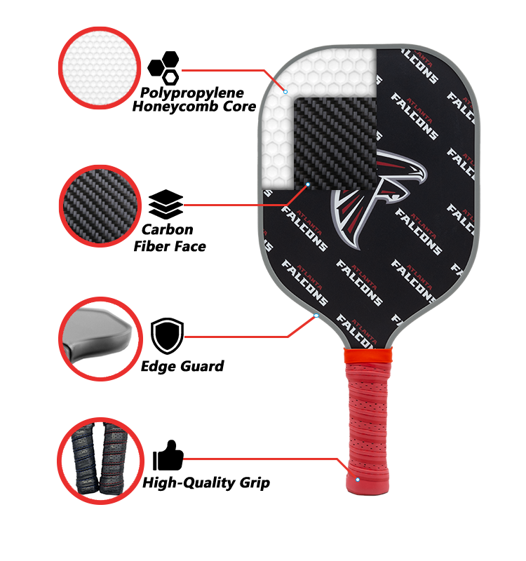 Atlanta Falcons standard pickleball paddle additional view