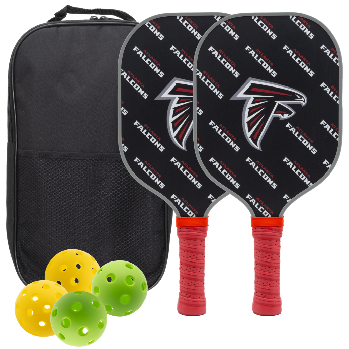 Atlanta Falcons pickleball paddle set with balls and carry case