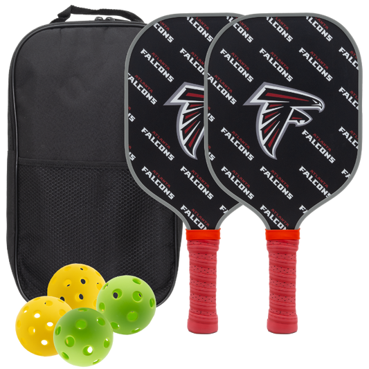Atlanta Falcons pickleball paddle set with balls and carry case