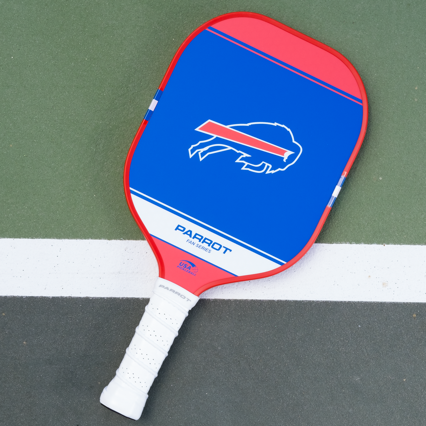 Buffalo Bills Sport Plus pickleball paddle back view on the court