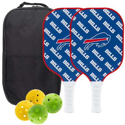 Buffalo Bills pickleball paddle set with balls and carry case