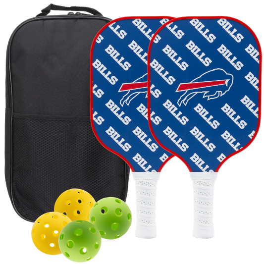 Buffalo Bills pickleball paddle set with balls and carry case