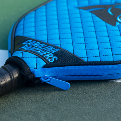Carolina Panthers quilted pickleball paddle cover team name