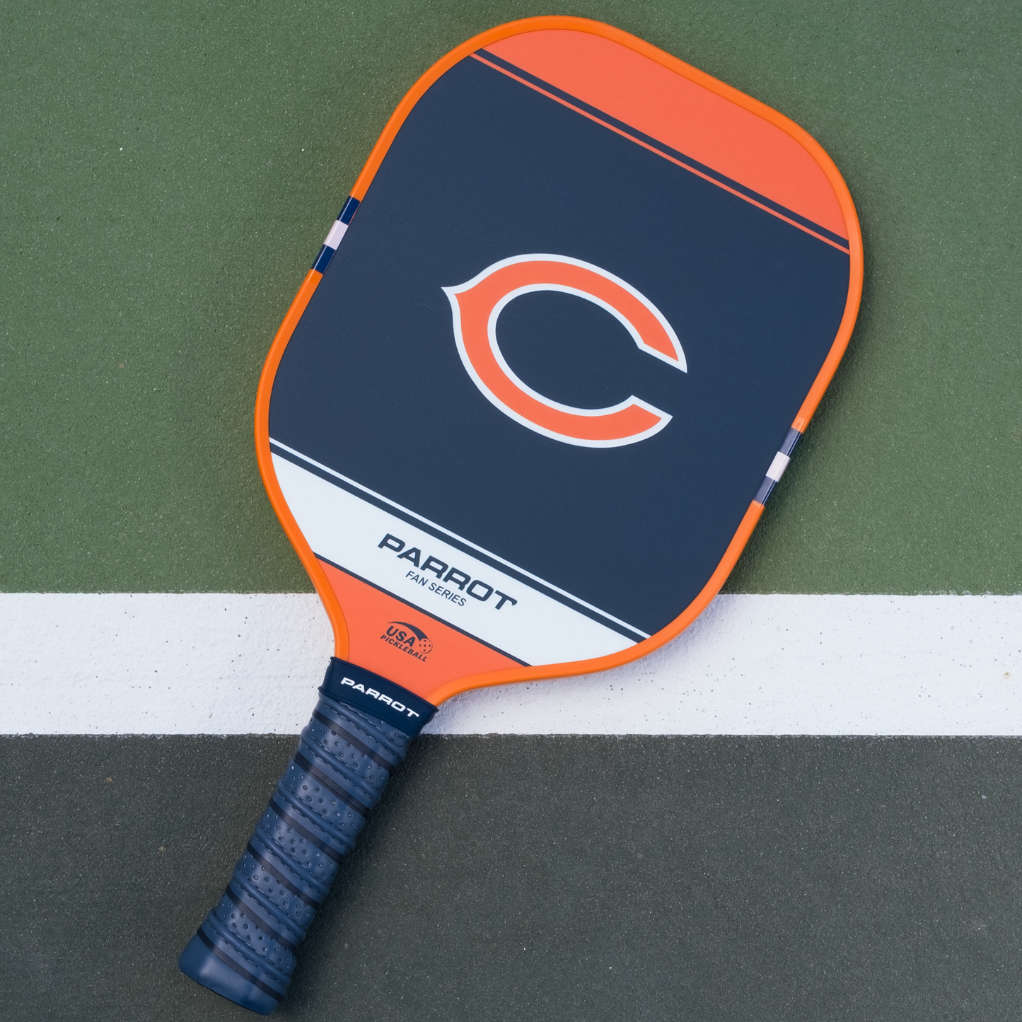 Chicago Bears Sport Plus pickleball paddle back view on the court