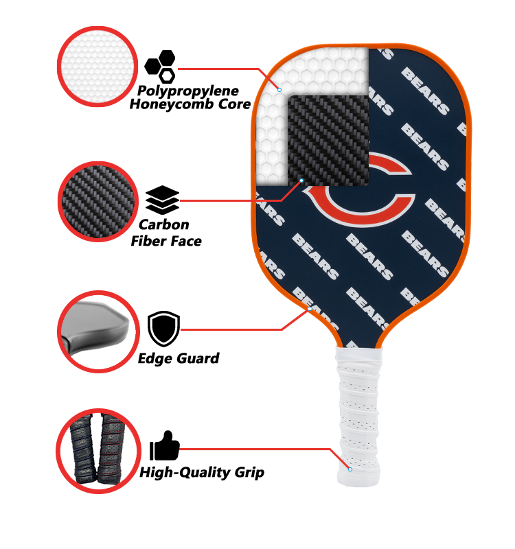 Chicago Bears standard pickleball paddle additional view